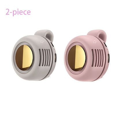 Clip-On Bladeless Neck Fan 360° Surround Wind | Rechargeable Hands-Free Mini Fan for Shirt & Waist, Portable Personal Cooling for Outdoor, Travel & Sports – Digital Display Option, Pink, Green & White, 1pc & 2pcs