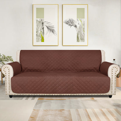 Sofa Slipcover 5-Layer Quilted Thick Sofa Cover Protector Elastic Strap Non-Slip Washable Pet Friendly Universal Fit 3 4 Seater Couch Cover for Living Room - 10 Colors