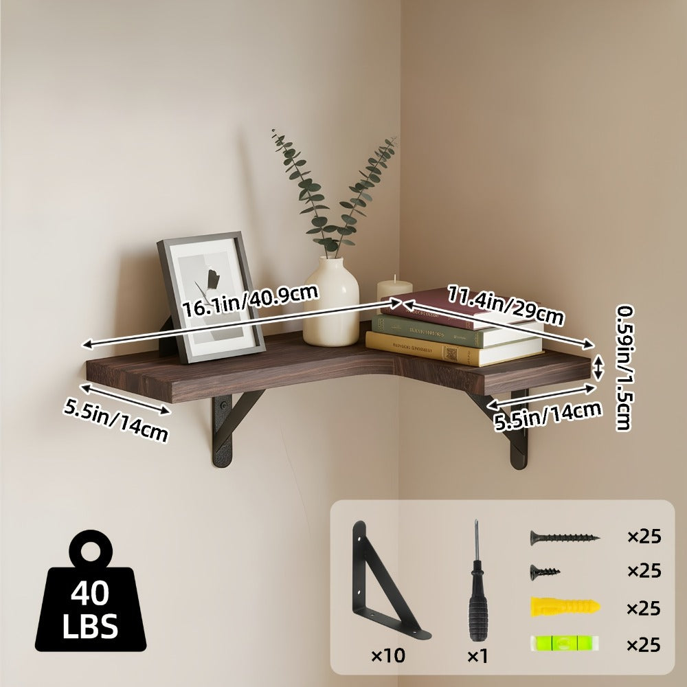 Corner Floating Shelves Wall Mounted Set – Multi-Color Rustic Corner Shelf for Bedroom, Bathroom, Kitchen & Living Room