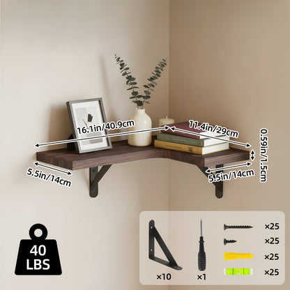Corner Floating Shelves Wall Mounted Set – Multi-Color Rustic Corner Shelf for Bedroom, Bathroom, Kitchen & Living Room