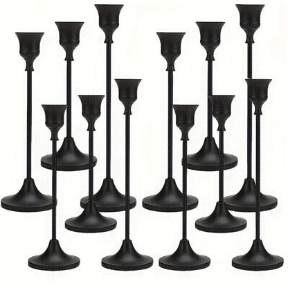 Metal Bell Candlestick Holders Set – Vintage Copper & Black Taper Candle Holders for Wedding Centerpieces, Christmas Table Decor, Halloween, Anniversary, Birthday Party, Home & Hotel Decoration