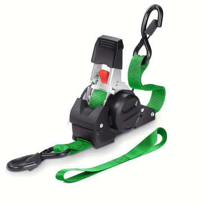 Retractable Ratchet Straps with Extension Strap – Heavy Duty Auto Self-Retracting Tie Down Cargo Straps for Truck Trailer Motorcycle Moving & Appliances