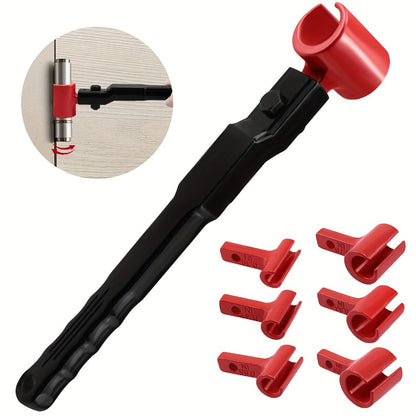 Door Hinge Adjustment Tool Kit 6-in-1 - Heavy Duty Steel Hinge Bender Wrench Set for Precise Door Gap Adjustment, Residential & Commercial Use, One-Piece Construction