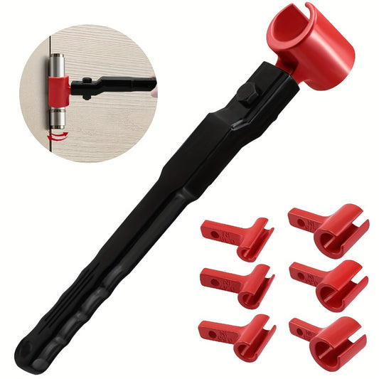Door Hinge Adjustment Tool Kit 6-in-1 - Heavy Duty Steel Hinge Bender Wrench Set for Precise Door Gap Adjustment, Residential & Commercial Use, One-Piece Construction