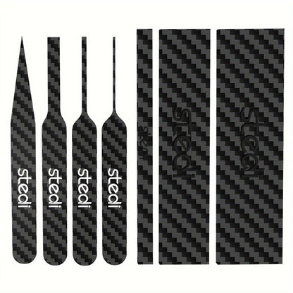 Carbon Fiber Sanding Sticks Set of 7, Hobby Model Sanding Tools with 4 Detail Polishing Boards, 3 Sizes 3"x0.6" 3"x0.4" 3"x0.2" for Scale Models Miniatures Gunpla