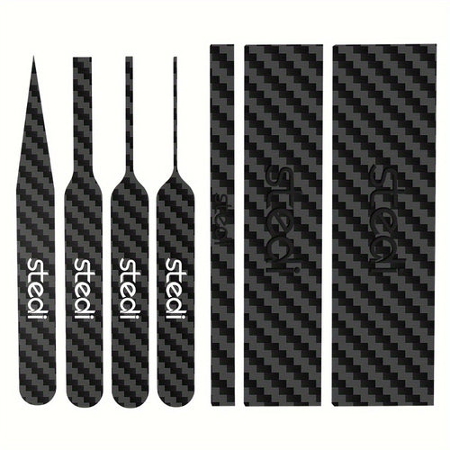 Carbon Fiber Sanding Sticks Set of 7, Hobby Model Sanding Tools with 4 Detail Polishing Boards, 3 Sizes 3"x0.6" 3"x0.4" 3"x0.2" for Scale Models Miniatures Gunpla