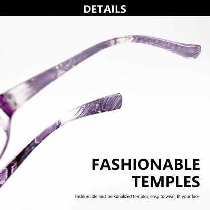 Womens Reading Glasses 16 Pack Elegant Square Full Frame High Definition Lenses 4 Colors Purple Blue Brown Black Comfortable Stylish Readers for Computer Book Reading Long Distance Magnification 1.0 to 4.0