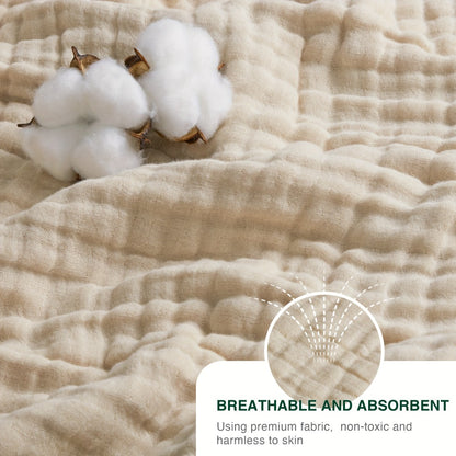 6-Layer Gauze Blanket 100% Muslin – Lightweight Breathable Cotton Throw for Couch & Bed, All Season Adult Blanket, 4 Colors