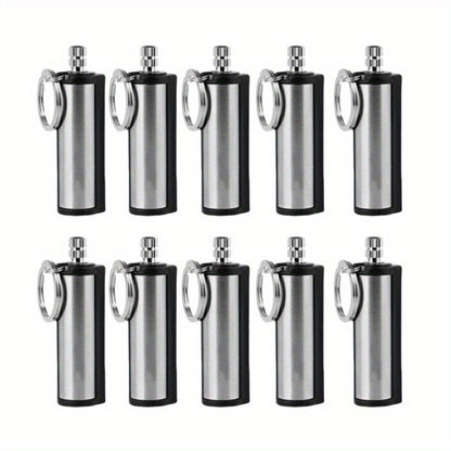 Metal Match Kerosene Lighter 10pcs, Emergency Survival Matches Multi-Functional Keychain Fire Starter for Outdoor Camping Hiking Survival Gear, Windproof Reusable Fire Starting Tools – No Lighter Fuel Included