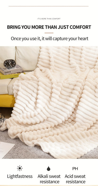 500gsm Heavy Plush Blanket – Ultra Thick Soft Warm Fluffy Blanket for Bed, Sofa & Travel, Baby to Double Size, 5 Colors