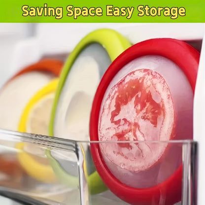 Silicone Food Storage Container Set – Reusable Produce Saver for Avocado, Onion, Tomato, Lemon, Garlic & Potato – Fridge-Safe Vegetable & Fruit Preservation Boxes, Reduce Food Waste
