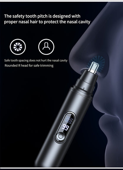 Electric Nose Trimmer with LED Display – USB Rechargeable Painless Facial Hair Removal Device for Men & Women, Nose Ear & Eyebrow Trimmer, Upgraded Grooming Tool, Ideal Gift