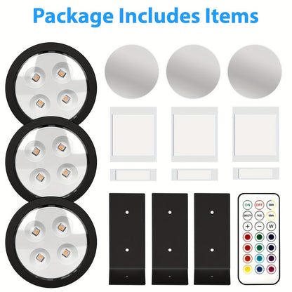 Picture Lights for Wall 13 RGB Color LED Art Light, Wireless Battery Operated Magnetic Painting Light with Remote, 3/6/12Pcs Puck Lights for Picture Frame Home Wall Decor