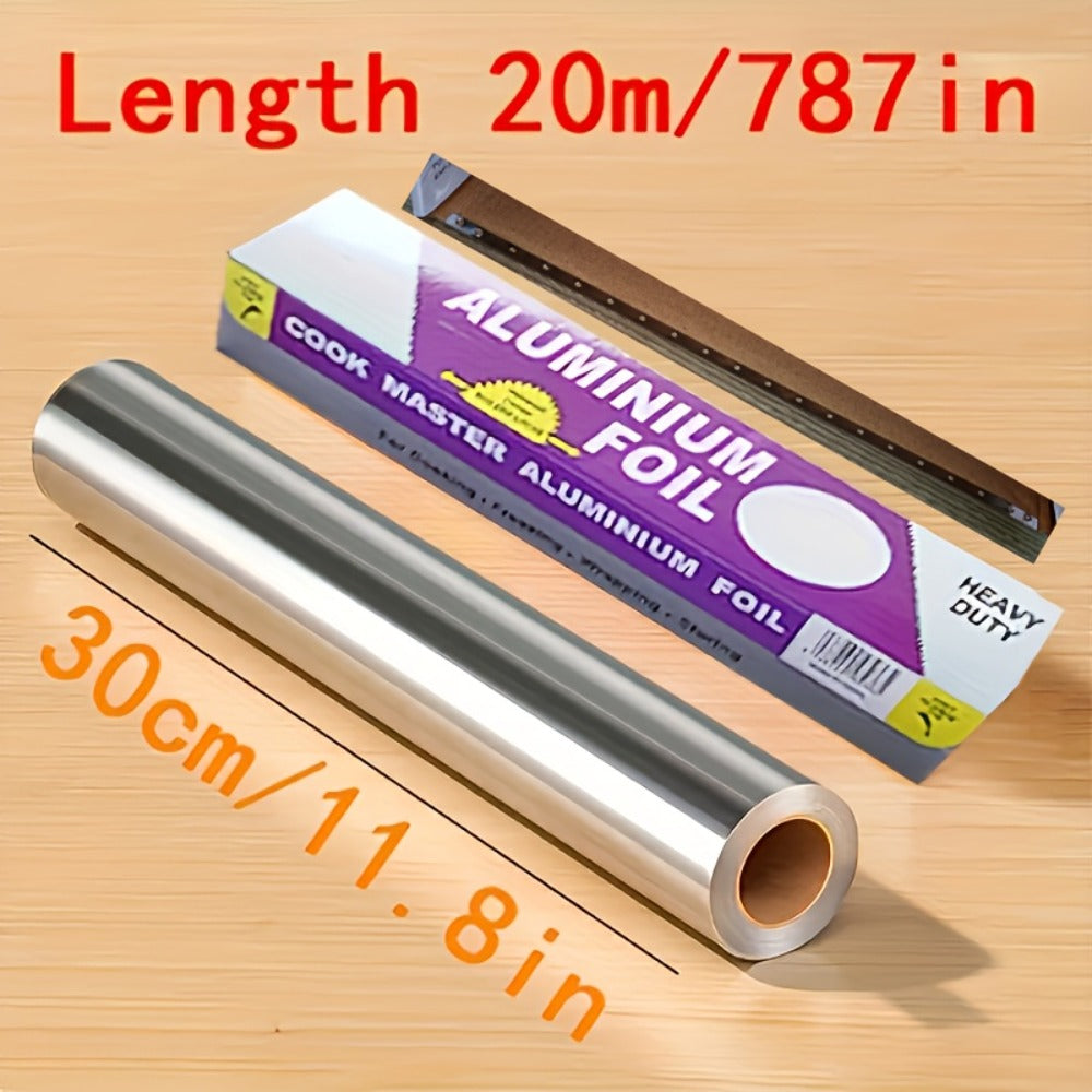 Aluminum Foil Roll Extra Long 787.4 Inch Heavy Duty – Heat Resistant Waterproof Oilproof Tin Foil for Cooking Baking Grilling BBQ | Disposable Kitchen Foil Wrap for Oven Picnic Food Storage Silver