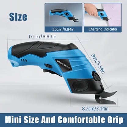 Electric Fabric Cutting Scissors USB Rechargeable – 1500mAh Cordless Precision Cutter for Clothing Leather Carpet Crafts Cardboard Ergonomic One-Touch