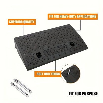 Curb Ramp 2-Pack Portable Heavy Duty Plastic Threshold Ramp Set – Lightweight, Non-Slip, for Low Floor Vehicles, Motorcycles, Wheelchairs, Driveway & Lane Loading – Multiple Height Options (1.18" / 2.75")