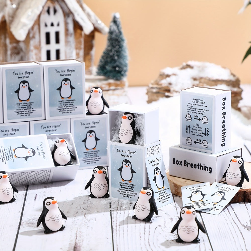 Emotional Support Penguin Resin Cards 36 Sets – Positive Affirmation Appreciation Gifts for Teachers Volunteers Employees Coworkers, Mental Health Uplifting Messages, Graduation Desk Decor Gift