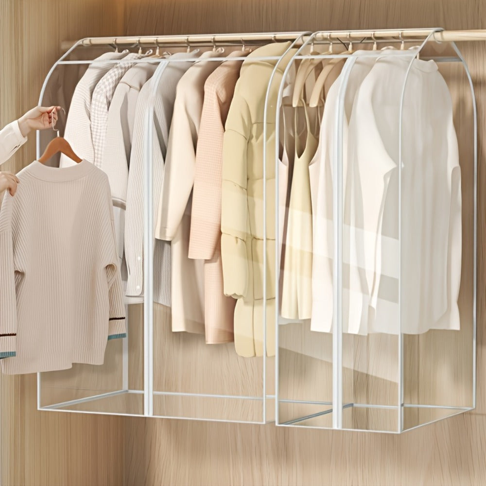 Garment Bag Transparent Hanging Clothes Dust Cover with Zipper, Thickened Waterproof & Washable Storage Bag for Coats, Dresses & Suits — Clear Closet Organizer, Multiple Sizes