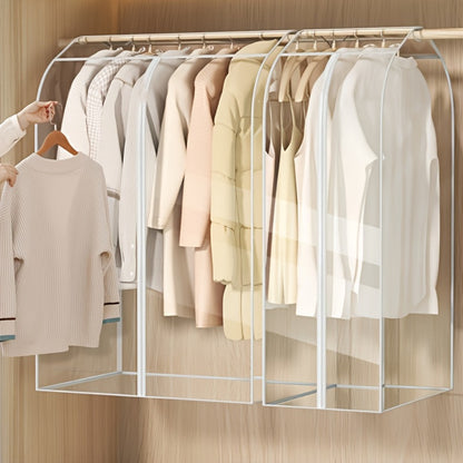 Garment Bag Transparent Hanging Clothes Dust Cover with Zipper, Thickened Waterproof & Washable Storage Bag for Coats, Dresses & Suits — Clear Closet Organizer, Multiple Sizes