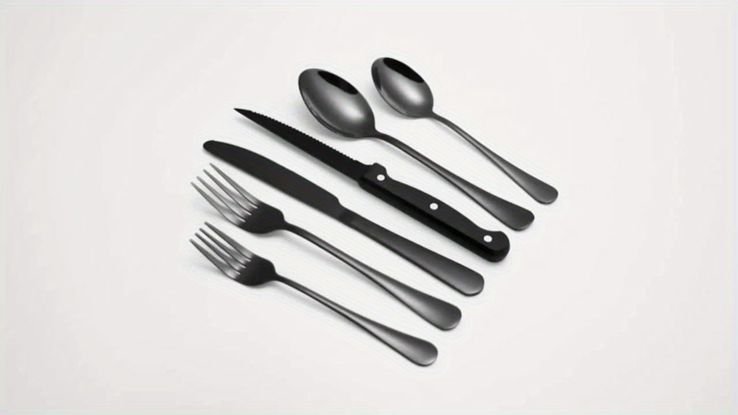 Stainless Steel Flatware Set, Mirror-Polished Cutlery Set for Home & Hotel, Gift Box Included, Dishwasher Safe Silverware for Parties, Weddings & Banquets