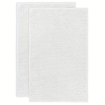 Chenille Bath Rug Extra Thick Soft Absorbent Non-Slip Bathroom Mat Machine Washable, Multiple Sizes & Colors