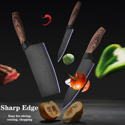 Kitchen Knife Set 6-Piece Professional Chef's Knife Set | High Carbon Stainless Steel Ultra-Sharp Blades | Non-Stick Ergonomic Wooden Handle | Chef Slicing Scraper Scissors | Home & Gift Box Set