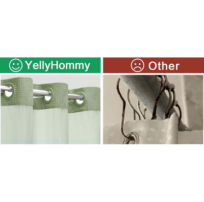 Waffle Shower Curtain with Liner Set Hookless Snap-In Double Layer Polyester Fabric Waterproof Easy Clean for Bathroom Hotel Home Decor