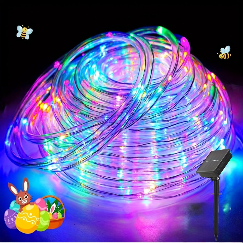 Solar Rope Lights Outdoor 33FT 100LED RGB – 8 Modes IP65 Waterproof String Lights for Garden, Patio, Party & Holiday Decor