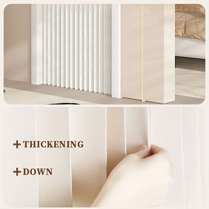 Magnetic Room Divider Curtain Doorway - Rodless Bohemian Striped Door Curtain, 210GSM Thickened Polyester, Natural Drape, Space Partition for Living Room Bedroom Kitchen, Machine Washable, No Rod Needed