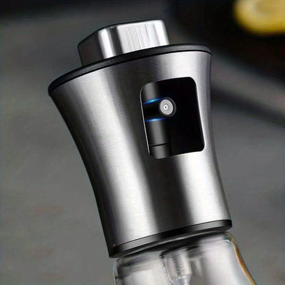 Oil Sprayer for Cooking Stainless Steel – Pressurized Glass Olive Oil Spray Bottle for Kitchen BBQ Grilling Baking Air Fryer