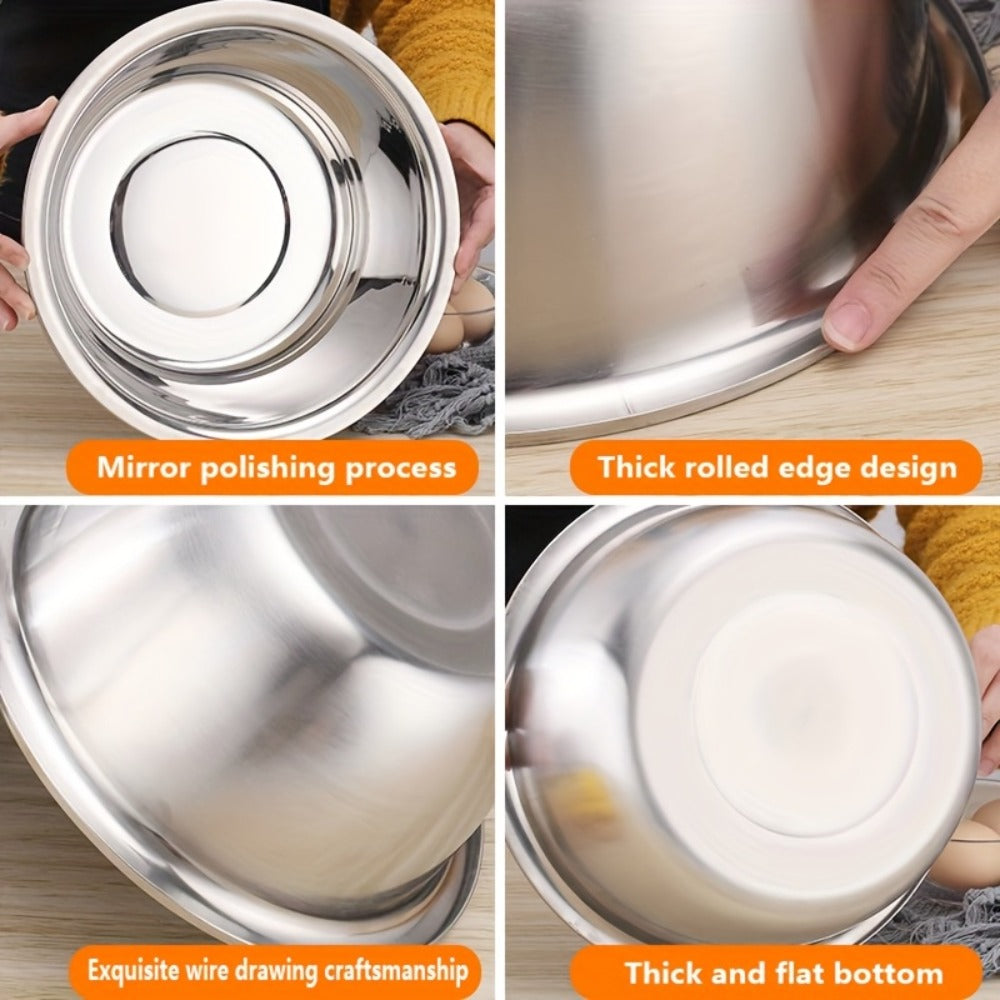 Stainless Steel Mixing Bowl Large 15.75 Inch with Footed Base – Rust-Resistant Salad Bowl, Vegetable & Fruit Washing Basin, Soaking Tub & Dish Pan for Home Kitchen, Durable & Easy to Clean