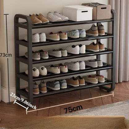 5-Tier Shoe Rack Organizer for Entryway, Space-Saving Narrow Shoe Storage Shelf, Multi-Layer Floor Mount, Holds 18 Pairs, No Assembly Tools Needed