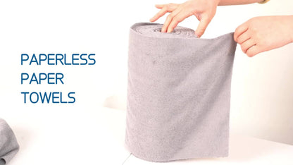 Microfiber Cleaning Cloths Reusable Paper Towel Roll Replacement – Washable Absorbent Tear-Away Dishcloths for Kitchen, Bathroom & Car | Eco-Friendly Rags 50 or 100 Pack, 12x12 Inch