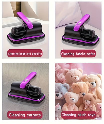 Cordless Mattress Vacuum Cleaner Handheld Bed Vacuum for Dust Mites, Allergens & Pet Hair - Portable Wireless Upholstery Vacuum for Mattress, Sofa, Carpet & Bedding, Lightweight Easy to Use, Purple
