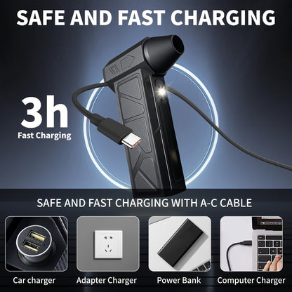 Handheld Electric Air Blower & Dust Collector with Digital Display - Wireless High-Speed Turbine Fan, USB & Battery Dual Power for Keyboard, Car, Home