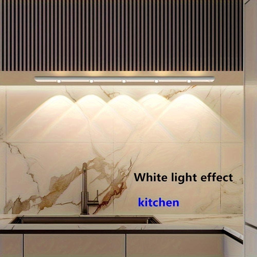 LED Sensor Strip Light USB Rechargeable – 3-Color Dimmable Motion Sensing Wireless Night Light for Kitchen, Wardrobe, Cabinet, Shoe Cabinet & Bedroom (20cm / 30cm / 40cm / 50cm)