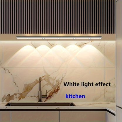 LED Sensor Strip Light USB Rechargeable – 3-Color Dimmable Motion Sensing Wireless Night Light for Kitchen, Wardrobe, Cabinet, Shoe Cabinet & Bedroom (20cm / 30cm / 40cm / 50cm)