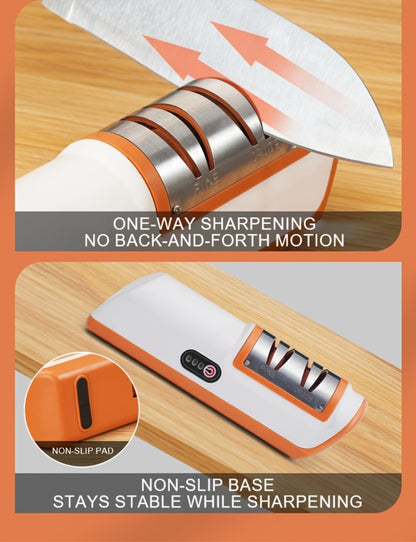 Electric Knife Sharpener 2-Stage – Automatic Professional Kitchen Knife Sharpener with Built-In Guides & Sanding Wheel for All Knives, Santoku, Fillet, Chef & Hunting Blades