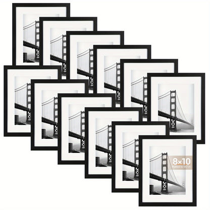 Picture Frames Set of 12/24 Black Multi Photo Frames Collage for Wall and Tabletop Display, 4x6 5x7 8x10 Inch Photo Board for Home School Office Halloween Christmas Decor