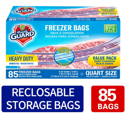 Reclosable Food Storage Bags Heavy Duty Ziplock Seal Fresh-Keeping Bags for Fruits Vegetables Grains Meat Kitchen Organizer Multiple Sizes 0.25 Gal 1 Gal 2 Gal
