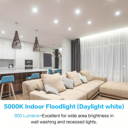 BR30 LED Flood Light Bulbs 12W 800 Lumens 5000K Daylight White Non-Dimmable – 25000 Hour Lifespan E26 Base Recessed Lighting Bulbs for Indoor Ceiling Can Lights, 6 Pack 12 Pack 24 Pack