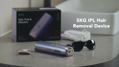 IPL Hair Removal Device Permanent Painless Dual-Pulse Epilator with Red Light Therapy Unlimited Flashes for Face Legs Bikini Underarm - Portable At-Home Hair Remover Fast 25-Min Treatment Gift
