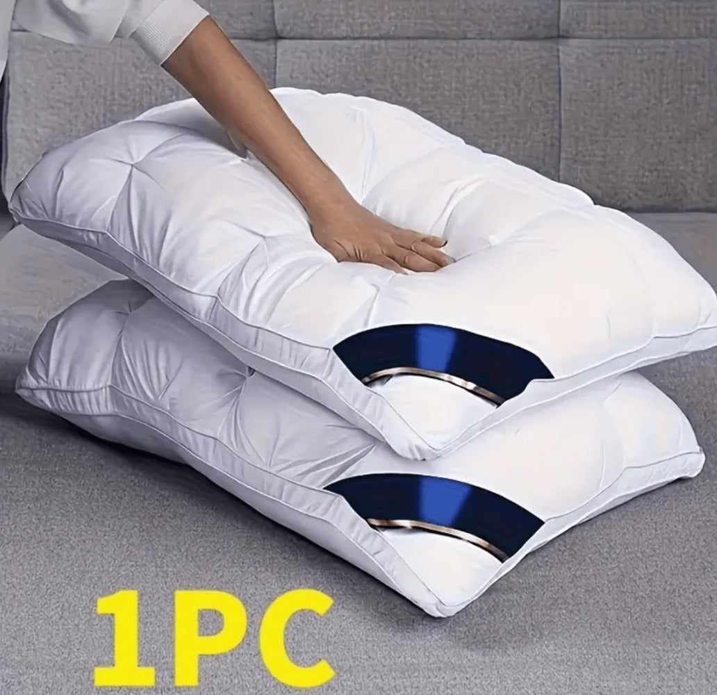 Hotel Quality Pillow Soft Polyester Fiber Deep Sleep Neck Support - No Collapse All Season Machine Washable Satin Cover Zipper Closure White Grey 1pk 4pk Bed Pillow for Home Hotel Bedroom