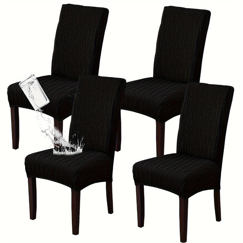 Dining Chair Covers Stretch Slipcovers Set of 4 or 6, Stain Resistant Removable Washable Chair Protector for Home Kitchen Restaurant Wedding, Spandex Jacquard Fabric, 7 Colors Available