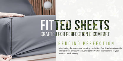 Cooling Fitted Sheet Bamboo Blend Ultra-Soft Deep Pocket Bed Sheet for Hot Sleepers Twin Full Queen King Size Machine Washable Breathable Cooling Bedding White Black Gray Navy Purple Apricot