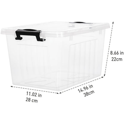 Clear Plastic Storage Bins with Lids 6 Pack Stackable Storage Containers with Snap-Tight Locks for Home, Office, Garage & Basement – 17QT or 21QT, BPA-Free