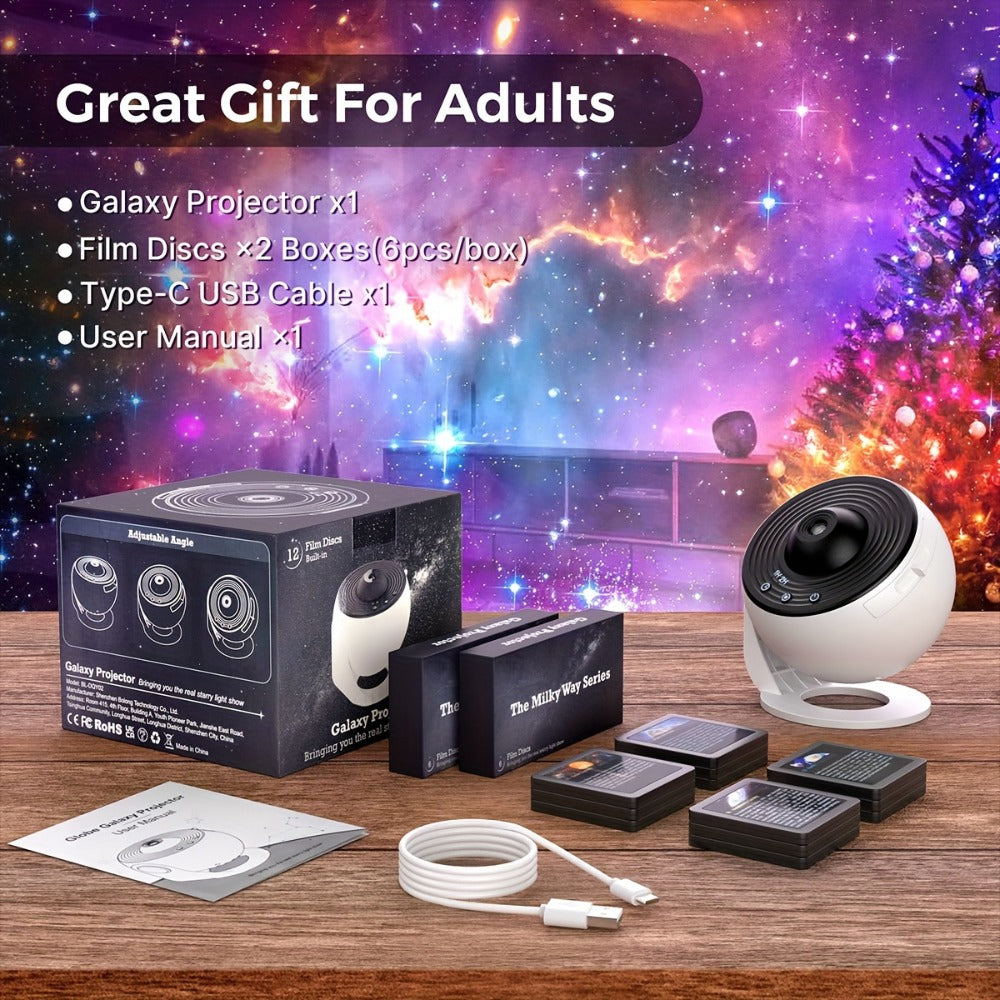 Star Projector Galaxy Aurora Night Light – 13-in-1 Planetarium Projector for Bedroom, Kids Room & Home Theater with Atmospheric LED Lighting