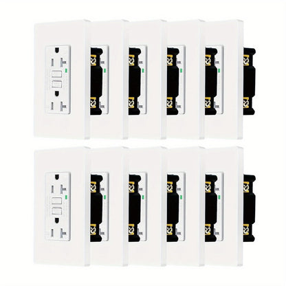 GFCI Outlet 20 Amp Tamper Resistant WR Weather Resistant with Wall Plate ETL Listed LED Indicator Test Reset Button Ground Fault Circuit Interrupter for Bathroom Kitchen Garage 2 4 6 10 20 Pack Black White