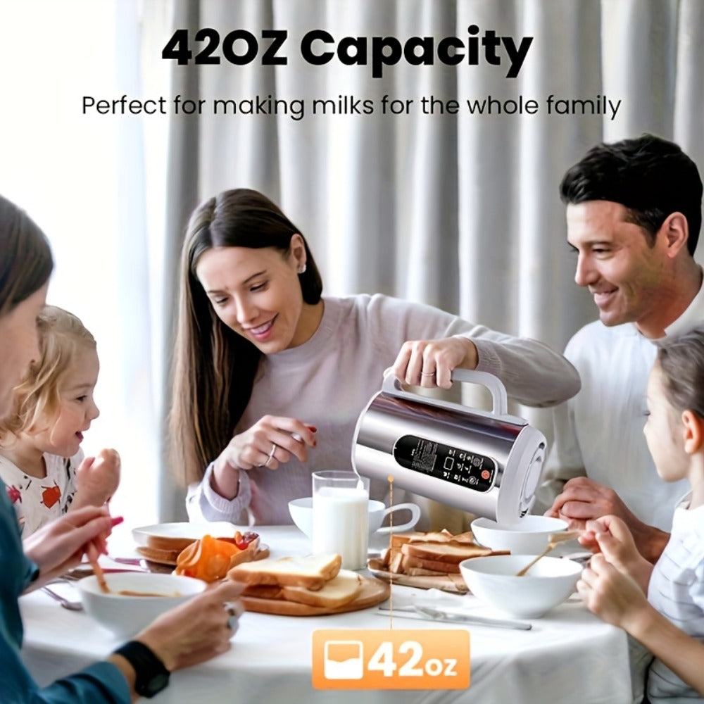 Soy Milk Maker Machine 40oz – 800W Stainless Steel Nut Milk, Soup & Juice Blender with 24-Hour Timer, Auto-Clean & Touch Control