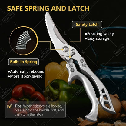 Chef Knife Set 8 PCS Professional Kitchen Knives - Stainless Steel Forged Blade, Boning Knife, Butcher Knife & Kitchen Scissors, Ultra-Sharp Full Tang Design